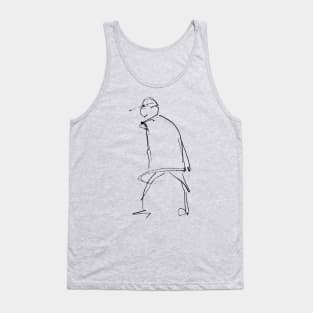 Line Art Man Passerby Tank Top